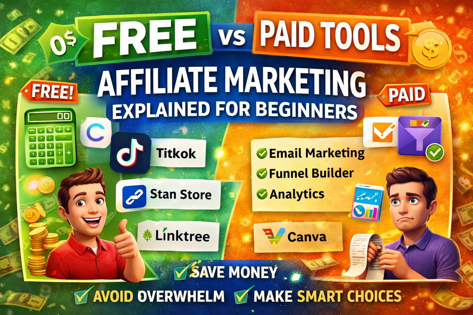 Free vs paid tools affiliate marketing explained for beginners who want to start simple, save money, and build a profitable system in 2026.