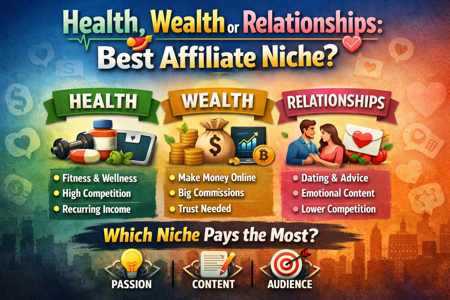 Health, Wealth, or Relationships: Best Affiliate Niche?